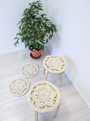 Cotton Chair Pad Cushion - Beige