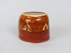 Ceramic Handbuilt Organiser, Blue And Orange Pot 11 cm x 7 cm