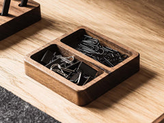 Two Chambers Wooden Organizer / Catchall Tray for Small Items