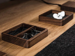 Two Chambers Wooden Organizer / Catchall Tray for Small Items