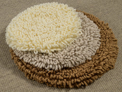 Beige Chair Pad, Round Seat Cushion, Wool Boucle Round Chair Pad, Indoor Bench Cushion, Warm Chair Pads