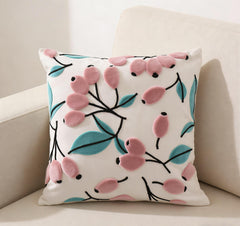 Floral Tufted Pillow Cover Embroidered Cushion Cover Throw Pillow Case Decorative Sofa Pillow