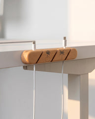 Wooden Cable Organizer, Desk Cord Holder, Magnetic Line Storage, Home Office Accessories