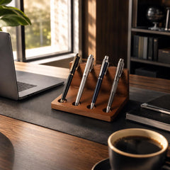 Walnut Wood Desk Organizer | Pen Holder, Office Storage Box, Minimalist Decor