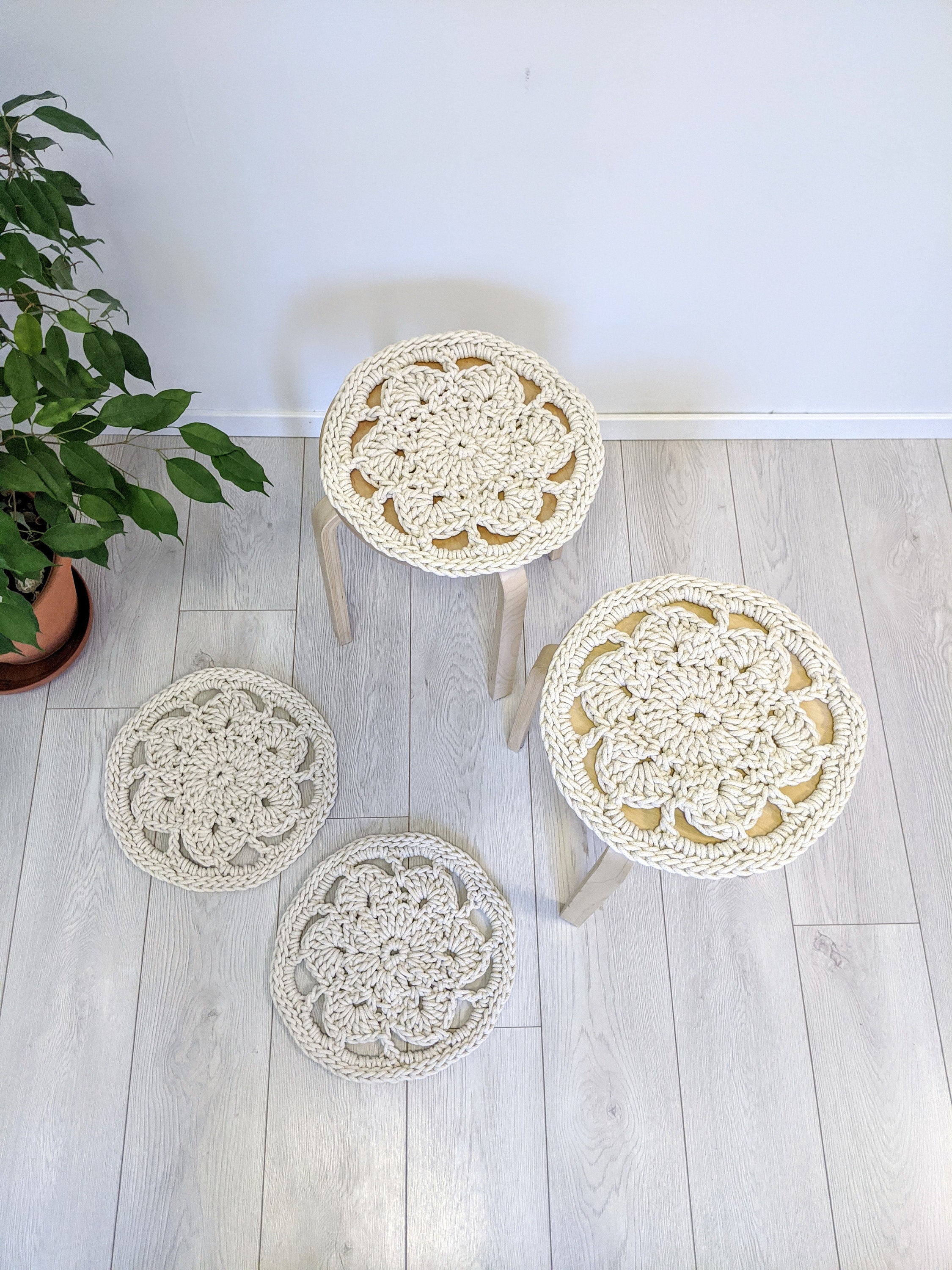 Cotton Chair Pad Cushion - Beige