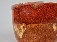 Ceramic Handbuilt Organiser, Blue And Orange Pot 11 cm x 7 cm