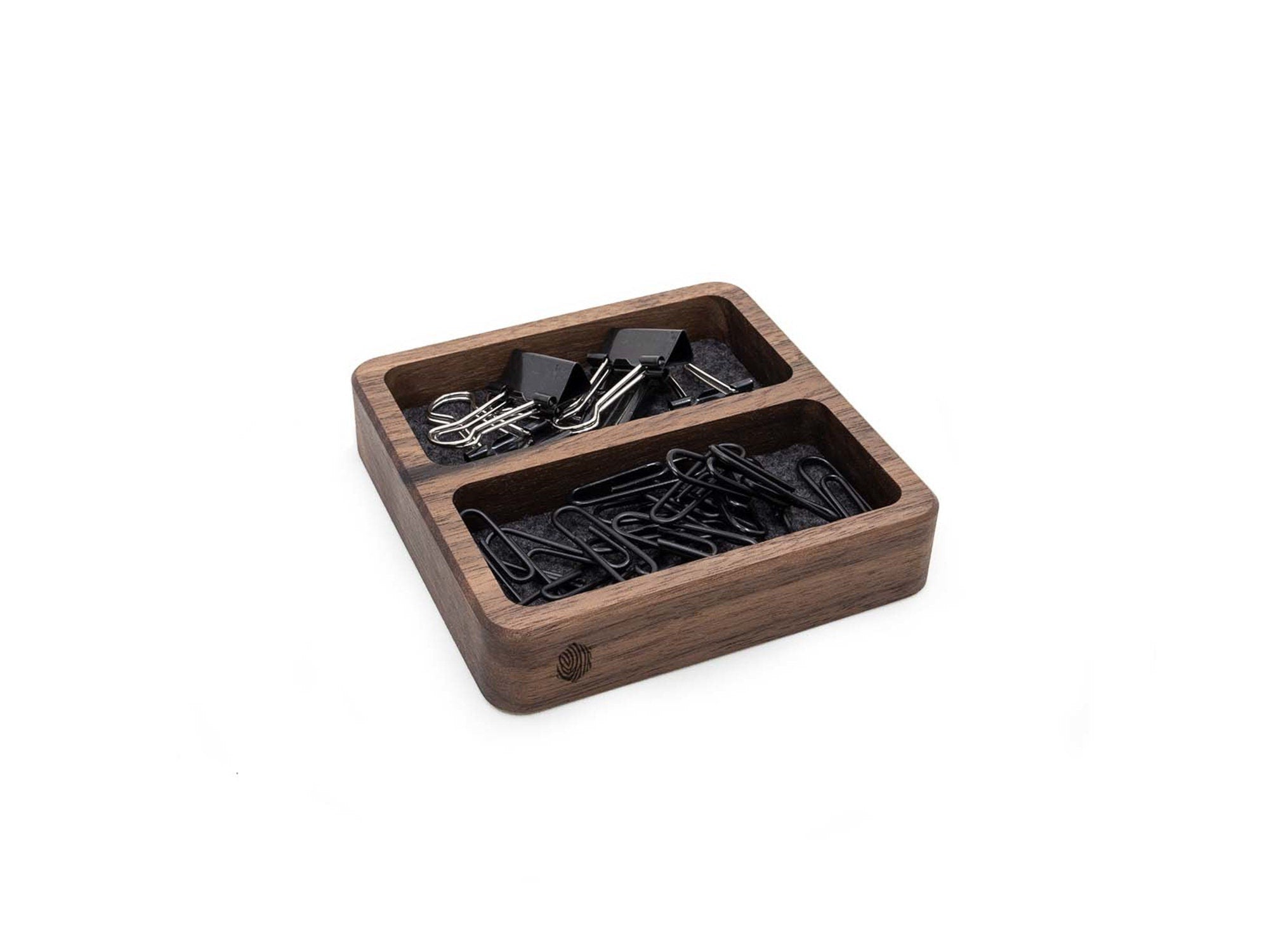Two Chambers Wooden Organizer / Catchall Tray for Small Items