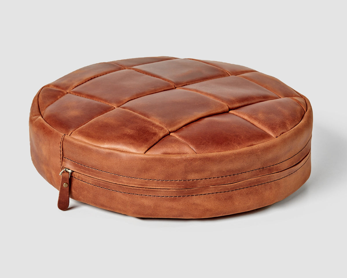 Round Leather Chair Pad / Seat Cushion