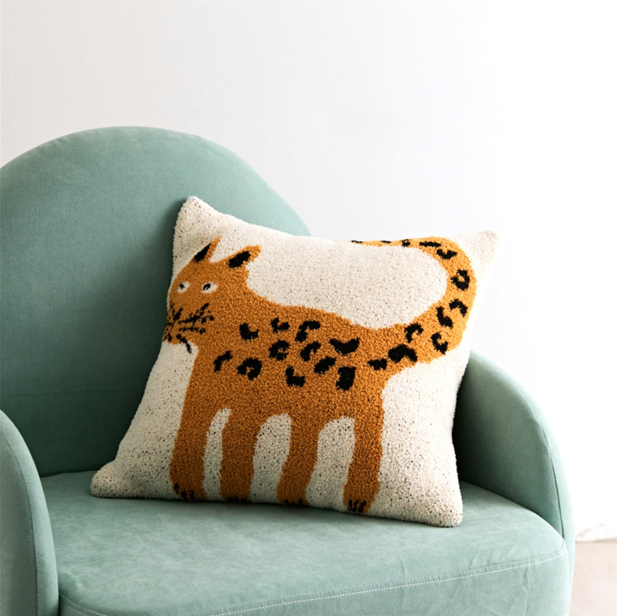 Cheeky Leopard Throw Pillow Cover – Plush Fabric
