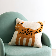 Cheeky Leopard Throw Pillow Cover – Plush Fabric