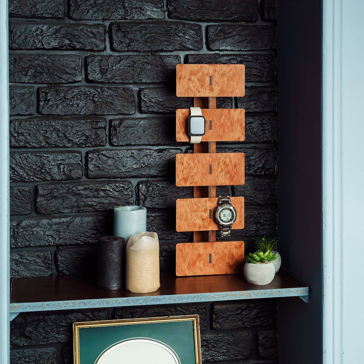Watch Storage Wall, Watch Box for Men Wood, Wall Watch Display Case, Watch Hanger, Watch Organizer for Men