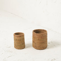 Rattan Pen Holder Set - 5 Colors