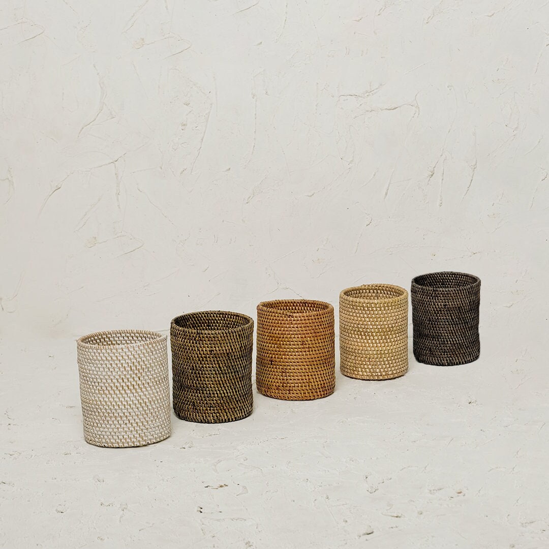 Rattan Pen Holder Set - 5 Colors
