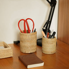 Rattan Pen Holder Set - 5 Colors
