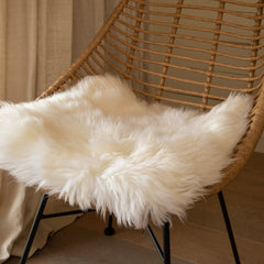 Sheepskin Seat Pad - Square Pure White Sheepskin Seat Cover