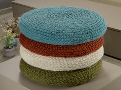 Rattan Chair Pillow, Round Stool Pad, Custom Bench Cushion, Wool Knitted Chair Pad, Couch/Sofa Pillow