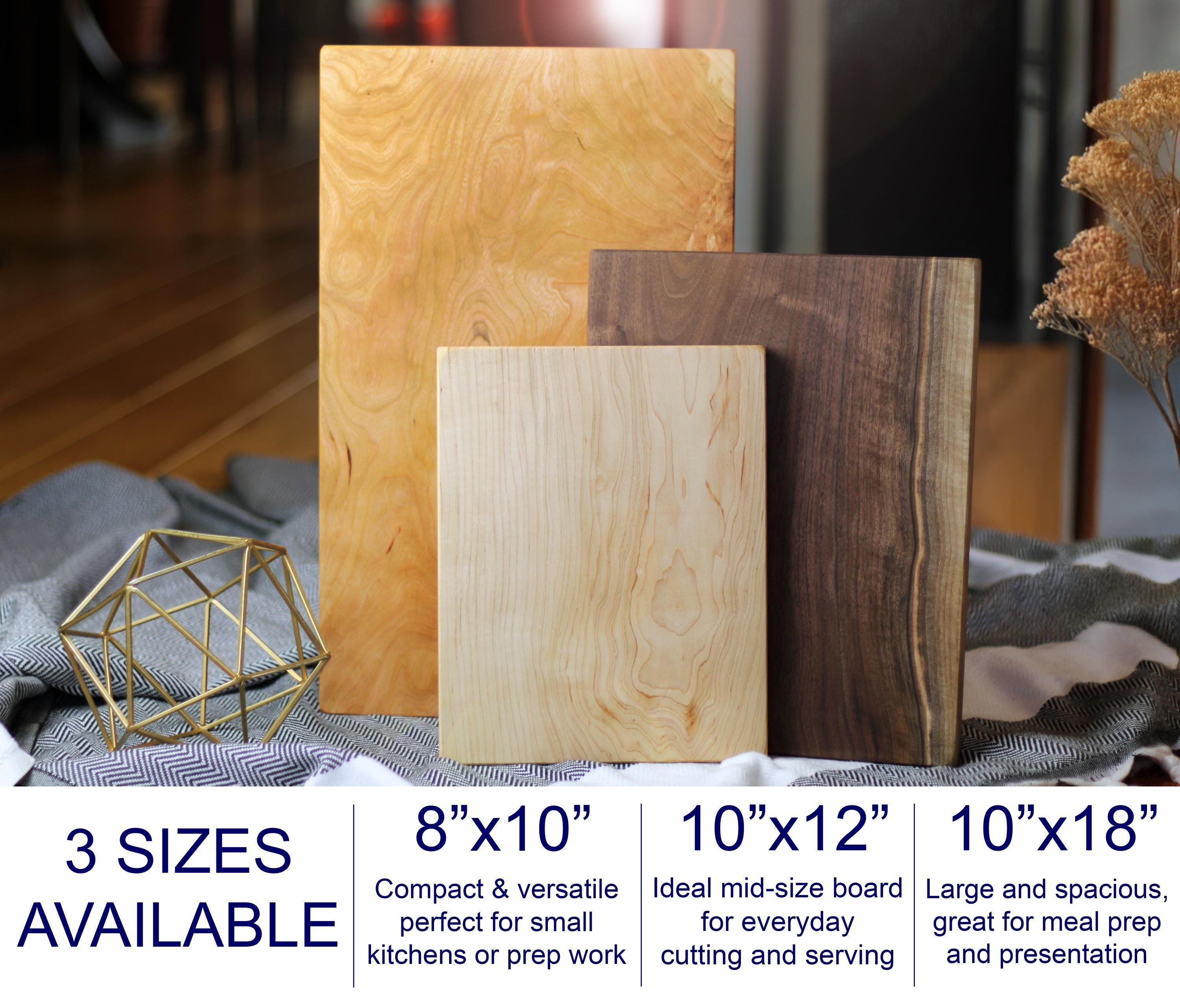 Solid One Piece Cutting Board – Walnut, Cherry, Maple – Single Piece of Hardwood No Glue, Wooden Charcuterie Board