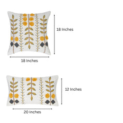 Floral Embroidered Pillow Cover: Boho Cotton Cushion