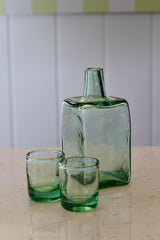 Recycled Glass Bedside Carafe Set – Turquoise Hand Blown Water Carafe