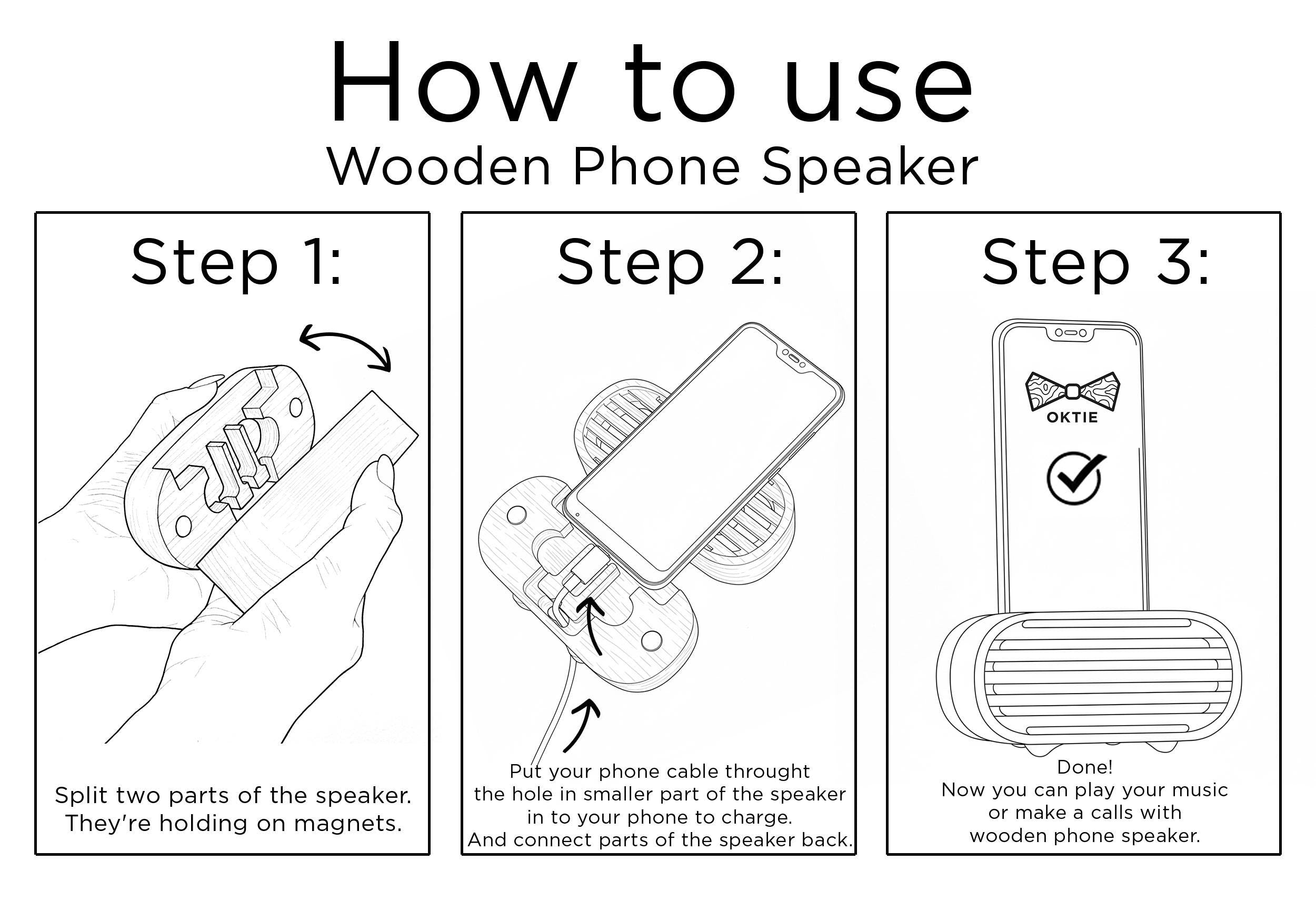 Wooden Phone Speaker - Acoustic Sound Amplifier