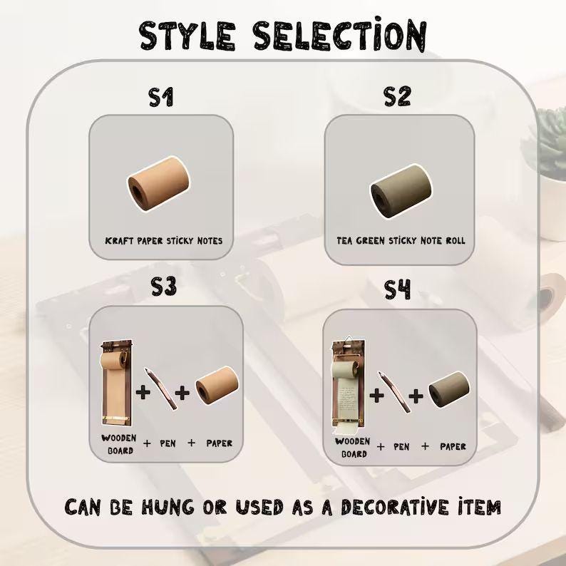 Wall-mounted Kraft Paper Roll Notepad and Pen Set