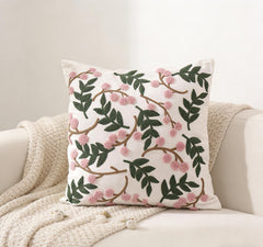 Floral Tufted Pillow Cover Embroidered Cushion Cover Throw Pillow Case Decorative Sofa Pillow