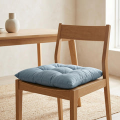 Tufted Square Chair Cushion with Ties, Soft Cotton Seat Pad