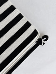 Custom Stripe Stool Cushion, Neutral Ticking Square Cushion