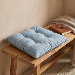 Tufted Square Chair Cushion with Ties, Soft Cotton Seat Pad