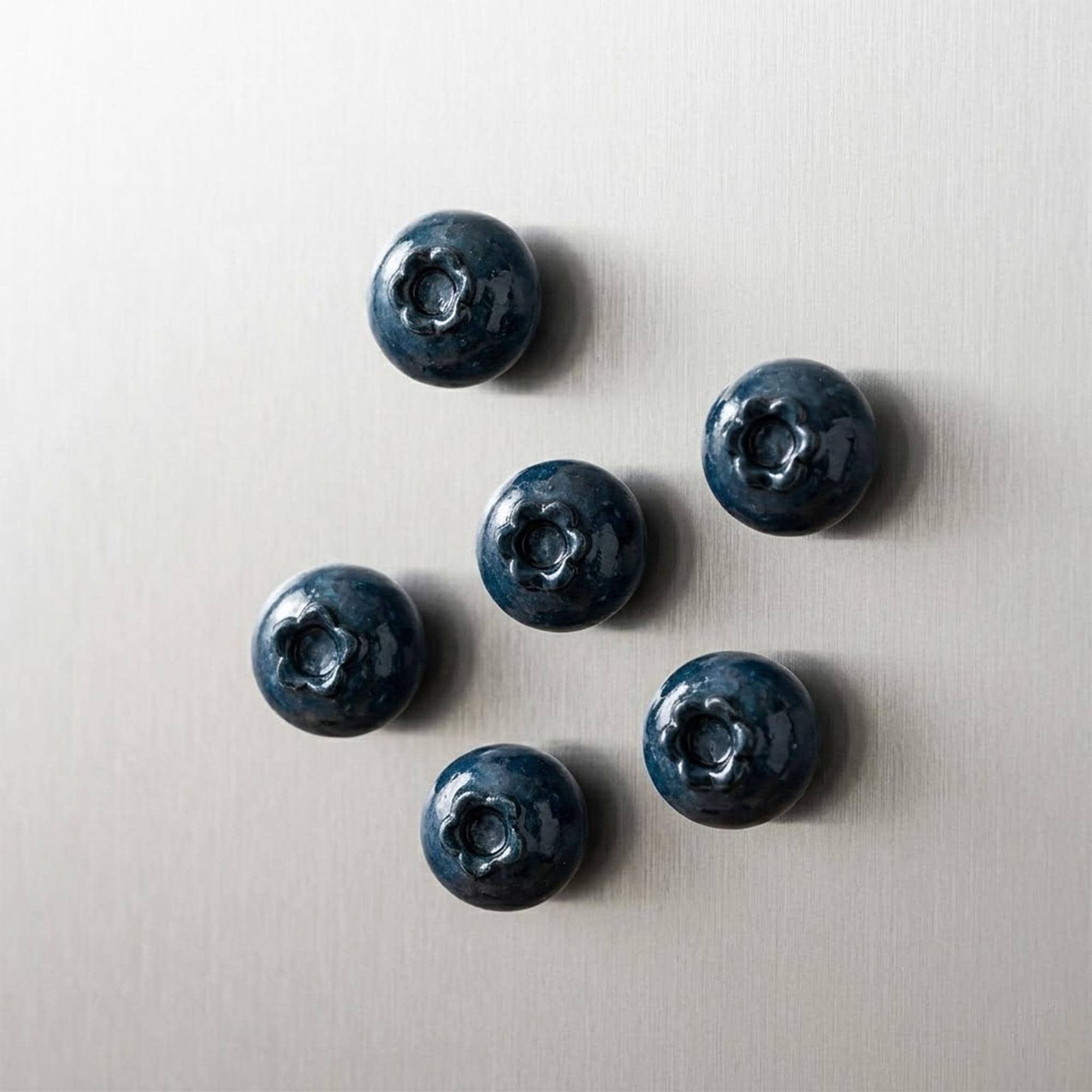Polymer Clay Blueberry Magnets Set