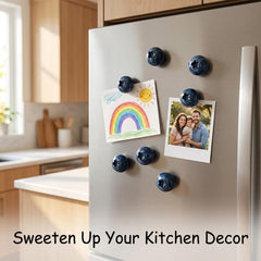 Polymer Clay Blueberry Magnets Set