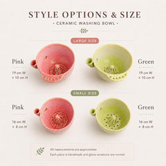 Ceramic Berry Washing Bowl with Vortex Rinsing Design