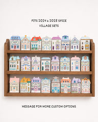 Countertop Spice Rack for Lenox Spice Village Wall Mounted Display Organizer Farmhouse Kitchen Shelf Stand